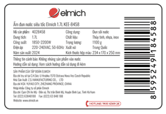 Bình đun siêu tốc Elmich 1.7 lít KEE-8458