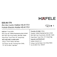Bình đun siêu tốc Hafele 1.7 lít HS-K1701