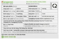 Bình đun siêu tốc Kangaroo 2 lít KGWK20B1G