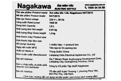 Bình đun siêu tốc Nagakawa 1.6 lít NKT2615