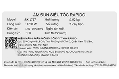 Bình đun siêu tốc Rapido 1.7 lít RK1717