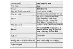 Bình thuỷ điện Bear EWB-5H50C62 5 lít