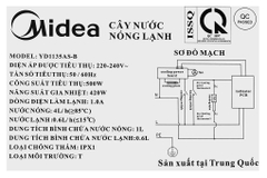 Cây nước nóng lạnh Midea YD1135AS-B 500W