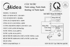 Cây nước nóng lạnh Midea YL2036S-B 520W