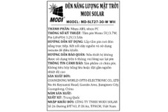 Đèn đường liền thể năng lượng mặt trời Modi MD-SLT27-30-WH