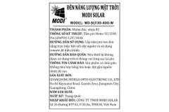 Đèn đường năng lượng mặt trời nhôm Modi MD-SLT 30- 400-W