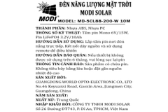 Đèn ốp trần năng lượng mặt trời Modi MD-SCL88-200-W 10M