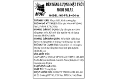 Đèn pha năng lượng mặt trời Modi MD-PT18-400-W