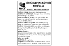 Đèn pha năng lượng mặt trời Modi MD-PT27-360-PRO