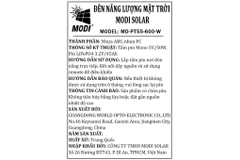 Đèn pha năng lượng mặt trời Modi MD-PT55-600-W