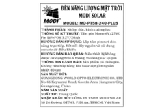 Đèn pha năng lượng mặt trời Modi MD-PT58-240-PLUS