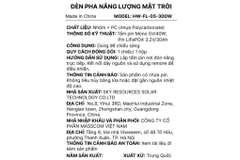 Đèn pha năng lượng mặt trời nhôm Hotwell HW-FL-05-300W