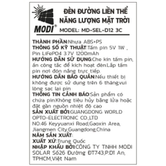 Đèn Tích Điện Mini Đa Năng MODI MD-SEL-D12 3C