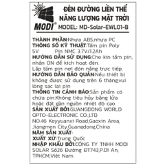 Đèn Pin Cầm Tay Đa Năng MODI MD-Solar-EWL01-B