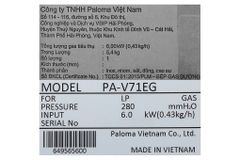 Bếp ga đôi Paloma PA-V71EG