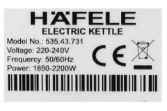 Bình đun siêu tốc Hafele 1.7 lít T-907B (535.43.731)