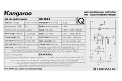 Cây nước nóng lạnh Kangaroo KG36A2 585W