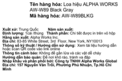 Loa Bluetooth Alpha Works AW-W89