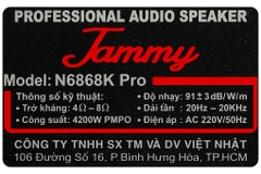Loa điện karaoke Jammy N6868K Pro 4200W