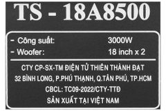 Loa điện karaoke Dalton TS-18A8500 3000W