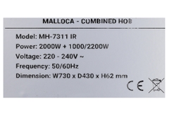 Bếp từ hồng ngoại âm Malloca MH-7311IR 4200W