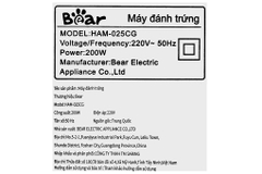 Máy đánh trứng Bear HAM-025CG 200W