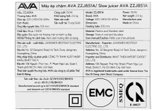 Máy ép chậm AVA ZZJ851A