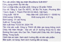 Máy ép chậm BlueStone SJB-6557
