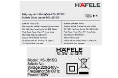 Máy ép chậm Hafele HS-J81SG (535.43.394)