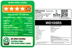 Máy giặt sấy Hisense Roman Holiday Inverter giặt 10.5 kg - sấy 7 kg WD105R5