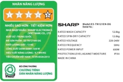Máy giặt Sharp 12 kg ES-TN121EN-DG