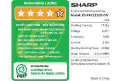 Máy giặt Sharp Inverter 12.5 kg ES-FKC125ED-DG