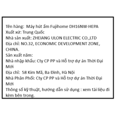 Máy hút ẩm FUJIHOME DH16NW-HEPA