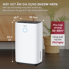 Máy hút ẩm FUJIHOME DH25W-HEPA