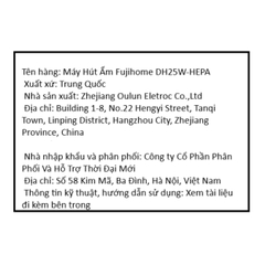 Máy hút ẩm FUJIHOME DH25W-HEPA