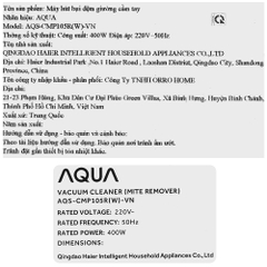 Máy hút bụi đệm giường AQUA AQS-CMP105R(W)-VN