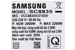 Máy hút bụi dạng hộp Samsung VCC8835V37/XSV