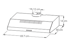 Máy hút mùi âm tủ Comfee CH-70SF49B