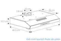 Máy hút mùi âm tủ Hafele HC-B705B (533.87.797)