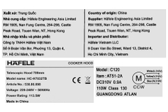 Máy hút mùi âm tủ Hafele HC-H7032TB (538.86.098)