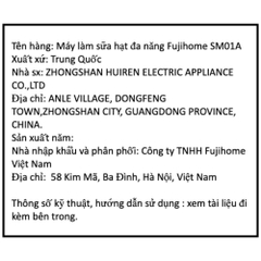 Máy làm sữa hạt đa năng Fujihome SM01A