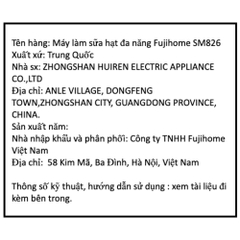 Máy làm sữa hạt đa năng Fujihome SM826