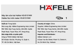 Máy làm sữa hạt Hafele HS-B151NW