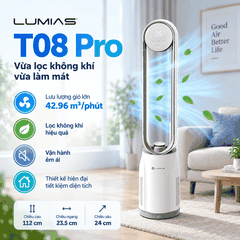 Máy lọc không khí kết hợp quạt không cánh Lumias T08 Pro