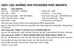 Máy lọc không khí PAVEDEN PAP-36HEPA 36W