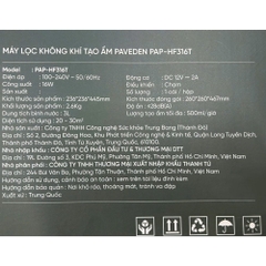 Máy lọc không khí Paveden PAP-HF316T 16W