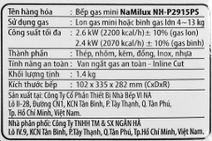 Bếp ga mini Namilux NH-P2915PS