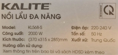Nồi lẩu điện đa năng Kalite KL568-S 11 lít