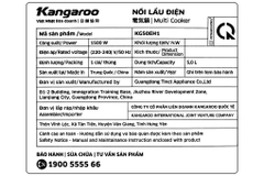 Nồi lẩu điện Kangaroo KG50EH1 5 lít