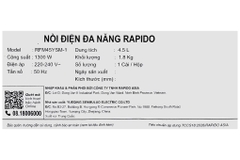 Nồi lẩu hấp đa năng Rapido RFM45YSM-1 4.5 lít